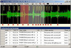 Fejerverkų scenarijų rengimo programos pavyzdys