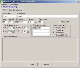 Window for managing cathodic station parameters